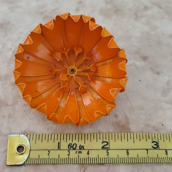 8 vintage enamel flower brooch pin lot RETRO MOD - Picture 8 of 10